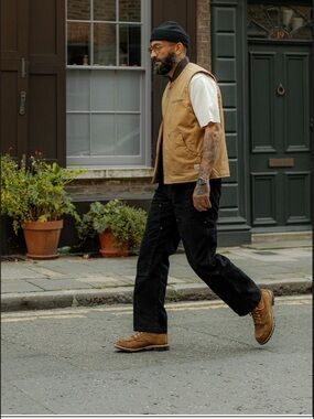 P&Co Black Cotton Canvas Double-Front Workwear Carpenter Pants W30 L30
